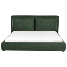 Beliani Bed Fabric Bajonna 180 X 200 Cm (Eu Super King) Dark Green - thumbnail 5