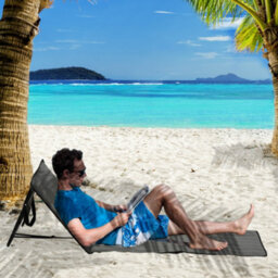 Outsunny Garden Beach Chair Mat, Sun Lounger Seats With Adjustable Back - thumbnail 1