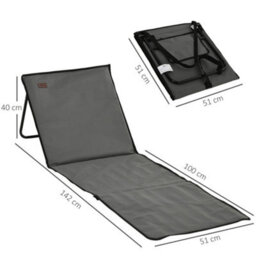 Outsunny Garden Beach Chair Mat, Sun Lounger Seats With Adjustable Back - thumbnail 3