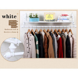 White 60Cm Pipe Clothes Rail Wall Mounted - thumbnail 5