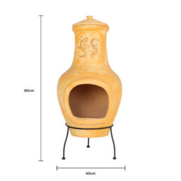 Charles Bentley Outdoor Patio Chiminea Large Terracotta Clay Heater - thumbnail 7