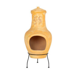 Charles Bentley Outdoor Patio Chiminea Large Terracotta Clay Heater - thumbnail 4