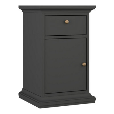 Furniture To Go Paris Nightstand 1 Door + 1 Drawer In Matt Grey - image 1
