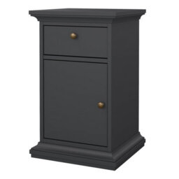 Furniture To Go Paris Nightstand 1 Door + 1 Drawer In Matt Grey - thumbnail 3