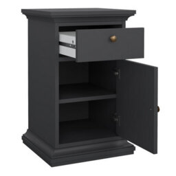 Furniture To Go Paris Nightstand 1 Door + 1 Drawer In Matt Grey - thumbnail 6