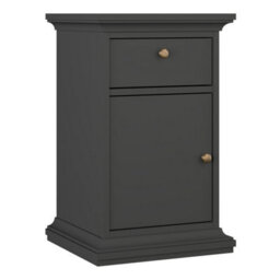 Furniture To Go Paris Nightstand 1 Door + 1 Drawer In Matt Grey - thumbnail 1
