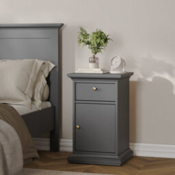 Furniture To Go Paris Nightstand 1 Door + 1 Drawer In Matt Grey - thumbnail 8