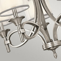 Luminosa Lighting Elstead Lacey 5 Light Chandelier, Antique Pewter, E14 - thumbnail 3