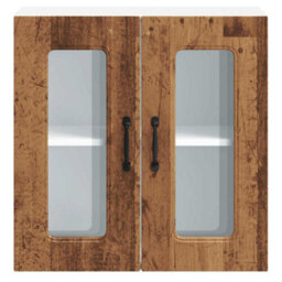 Berkfield Kitchen Wall Cabinet With Glass Door Kalmar Old Wood Engineered Wood - thumbnail 7