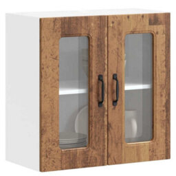 Berkfield Kitchen Wall Cabinet With Glass Door Kalmar Old Wood Engineered Wood