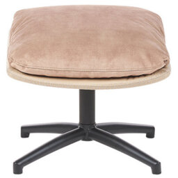 Beliani Swivel Armchair Eide With Footstool Velvet Sand Beige - thumbnail 9