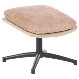 Beliani Swivel Armchair Eide With Footstool Velvet Sand Beige - thumbnail 8