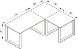 Vcm Desk Lona Silver / Honey Oak H. 76 X W. 190 X D. 160 Cm - thumbnail 3