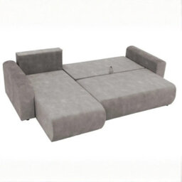 Universal Corner Sofa Bed With Storage Profiled Comfort Modern Fabric Left Or Right Hand 212 122Cm Sleeping Area Blue - thumbnail 3