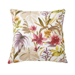 2 X Palm Mulberry Summer Scatter Cushions - Square Filled Pillows For Home Garden Sofa, Chair, Bench, Seating Furniture - 43X43Cm