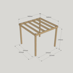 Rutland County Garden Furniture Box Pergola - Wood - L360 X W360 X H270 Cm - Light Green - thumbnail 5