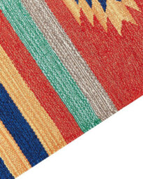 Beliani Rug Hatis Multicolour 140 X 200 Cm Cotton Kilim - thumbnail 6