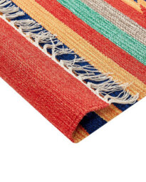 Beliani Rug Hatis Multicolour 140 X 200 Cm Cotton Kilim - thumbnail 7