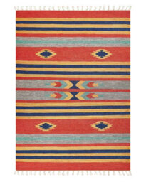 Beliani Rug Hatis Multicolour 140 X 200 Cm Cotton Kilim - thumbnail 4
