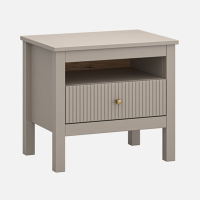 Heze Furniture Kleo Bedside Cabinet With Drawer - Taupe - image 1