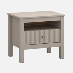 Heze Furniture Kleo Bedside Cabinet With Drawer - Taupe - thumbnail 1