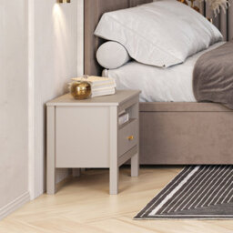 Heze Furniture Kleo Bedside Cabinet With Drawer - Taupe - thumbnail 3
