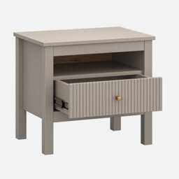 Heze Furniture Kleo Bedside Cabinet With Drawer - Taupe - thumbnail 2