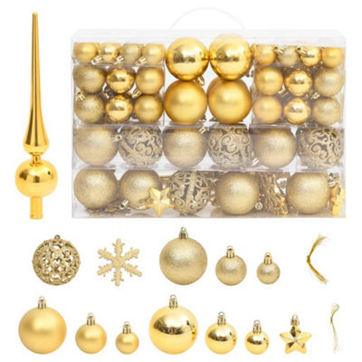 Berkfield 111 Piece Christmas Bauble Set Gold Polystyrene - image 1