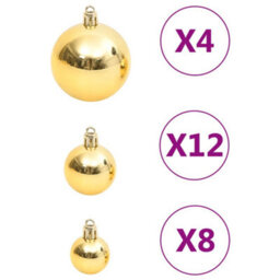 Berkfield 111 Piece Christmas Bauble Set Gold Polystyrene - thumbnail 6