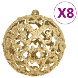 Berkfield 111 Piece Christmas Bauble Set Gold Polystyrene - thumbnail 4