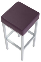 Lamboro Cube Single Kitchen Bar Stool, Fixed Satin Varnish Legs And Footrest, Extra Padded Seat, Breakfast Bar & Home Barstool, Purple - thumbnail 4