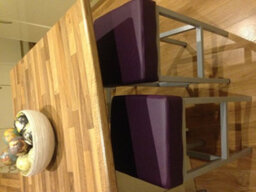 Lamboro Cube Single Kitchen Bar Stool, Fixed Satin Varnish Legs And Footrest, Extra Padded Seat, Breakfast Bar & Home Barstool, Purple - thumbnail 6