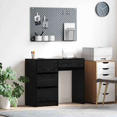 Berkfield Black Oak Writing Desk Black Oak Particle Board, Laminate Compact - image 1