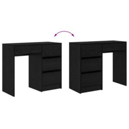 Berkfield Black Oak Writing Desk Black Oak Particle Board, Laminate Compact - thumbnail 9