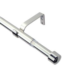 GoodHome Olympe Grey Chrome Effect Extendable Cap Single Curtain Pole Set, (L)1200mm-2100mm (Dia)28mm - thumbnail 7