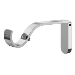 GoodHome Olympe Grey Chrome Effect Extendable Cap Single Curtain Pole Set, (L)1200mm-2100mm (Dia)28mm - thumbnail 3
