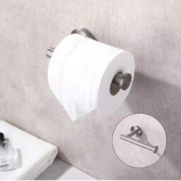 Wall Mounted Toilet Roll Holder Tissue Paper Stand Bathroom Bar Square Uk - thumbnail 2