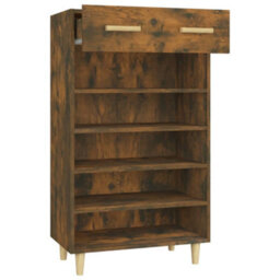 Berkfield Shoe Cabinet Smoked Oak 60X35X105 Cm Engineered Wood - thumbnail 7