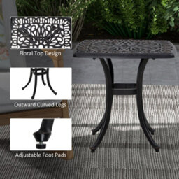 Wyld Haus Kesa 53 X 53Cm Cast Aluminium Bronze Square Outdoor Bistro Table With Parasol Hole - thumbnail 6