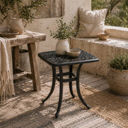 Wyld Haus Kesa 53 X 53Cm Cast Aluminium Bronze Square Outdoor Bistro Table With Parasol Hole - thumbnail 1