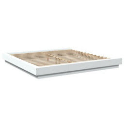 Berkfield Bed Frame With Led Lights Without Mattress White 200X200Cm - thumbnail 3