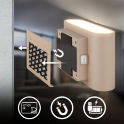 Briloner Cordless Wall Light Rechargeable Lamp Up & Down Motion Sensor Stick-On 3W, 270Lm Beige - thumbnail 7