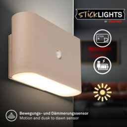 Briloner Cordless Wall Light Rechargeable Lamp Up & Down Motion Sensor Stick-On 3W, 270Lm Beige - thumbnail 3