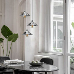 3 Head Vintage Ceiling Pendant Light With Metal Shades E27 Black - thumbnail 4