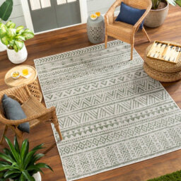 Livabliss Eagean-Global Green Ivory Off-White In- & Outdoor Rug 130 X 180 Cm Easy Care, Non Shedding - thumbnail 2