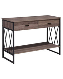 Wyld And Coco Industrial Console Table Taupe Melamine Black Metal Frame 106 X 45 X 76 Cm, 2 Drawers - thumbnail 3