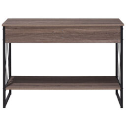 Wyld And Coco Industrial Console Table Taupe Melamine Black Metal Frame 106 X 45 X 76 Cm, 2 Drawers - thumbnail 6