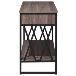 Wyld And Coco Industrial Console Table Taupe Melamine Black Metal Frame 106 X 45 X 76 Cm, 2 Drawers - thumbnail 5