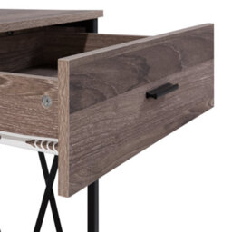 Wyld And Coco Industrial Console Table Taupe Melamine Black Metal Frame 106 X 45 X 76 Cm, 2 Drawers - thumbnail 8