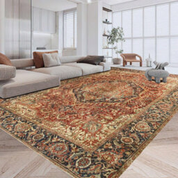 Ameha Majestic Cashmere Non Slip Area Rug 120 X 170 Cm Rugs Living Room Modern Bedroom Super Soft Carpets - thumbnail 1